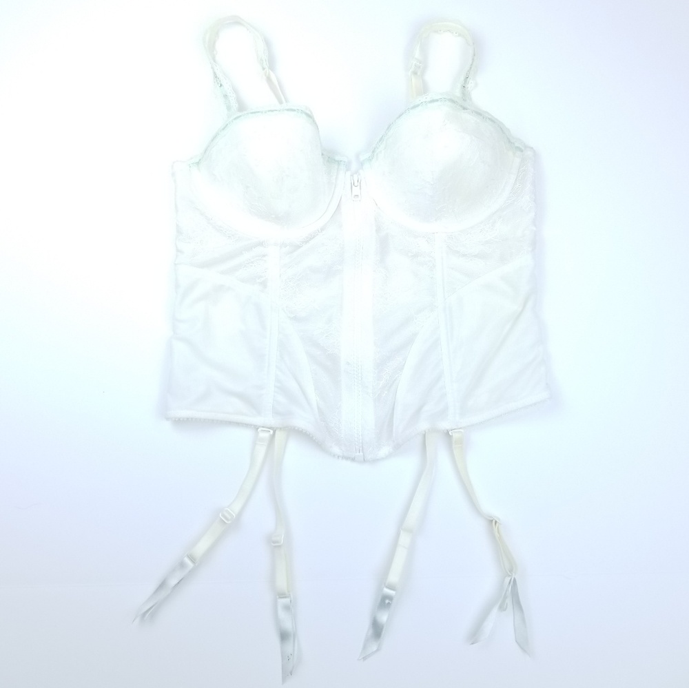 ✔Pastel Bustier Rhinstone Lace w/ Garter Straps